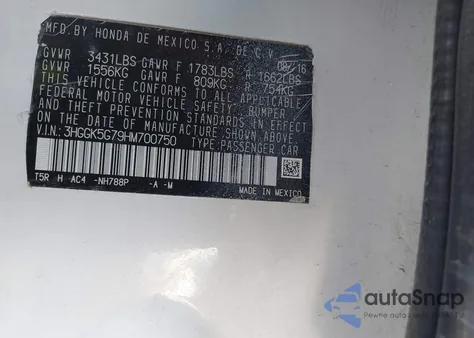 2017 Honda Fit Ex z USA, uszkodzony, nr VIN 3HGGK5G79HM700750